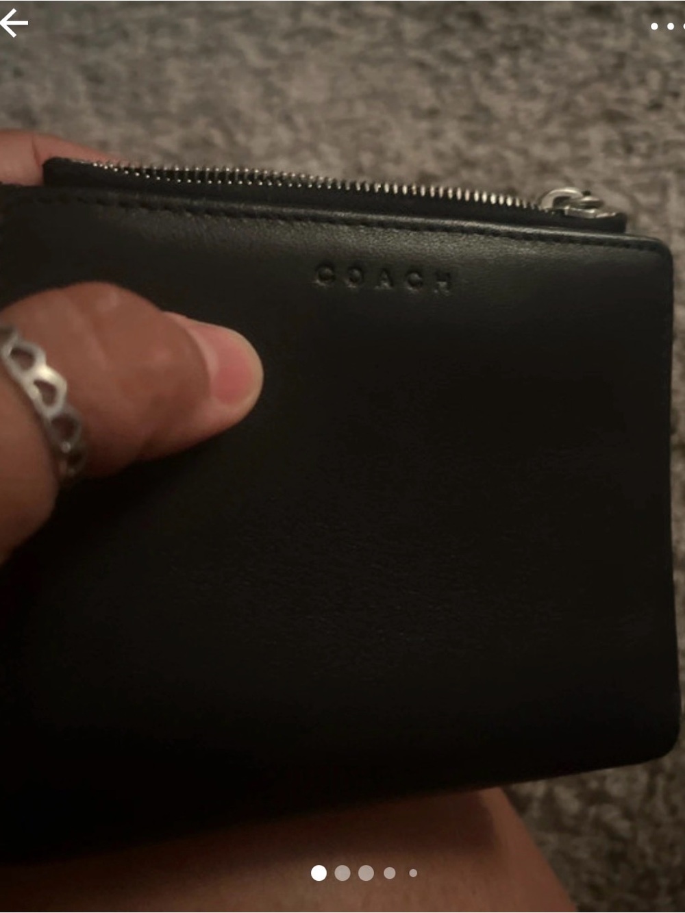 Coach Black Leather Zip Card Pouch